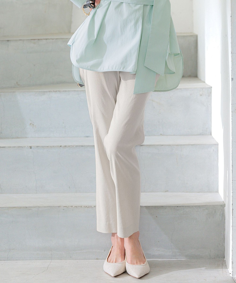 【オンワード】 23区>パンツ 【洗える】リネンレーヨンストレッチ テーパードパンツ ベージュ 38 レディース 【オンワード】 23区>パンツ 【洗える】リネンレーヨンストレッチ テーパードパンツ ベージュ 38 レディース