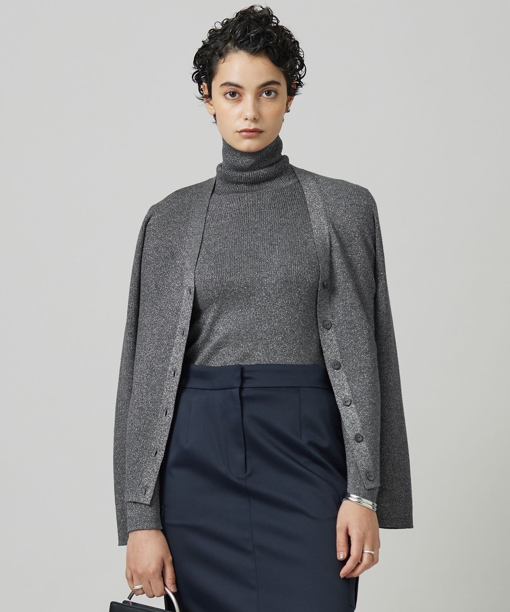 【オンワード】 ICB>トップス 【洗える】エクストラファインメリノ Vネックカーディガン グレーラメ XS レディース 【オンワード】 ICB>トップス 【洗える】エクストラファインメリノ Vネックカーディガン グレーラメ XS レディース