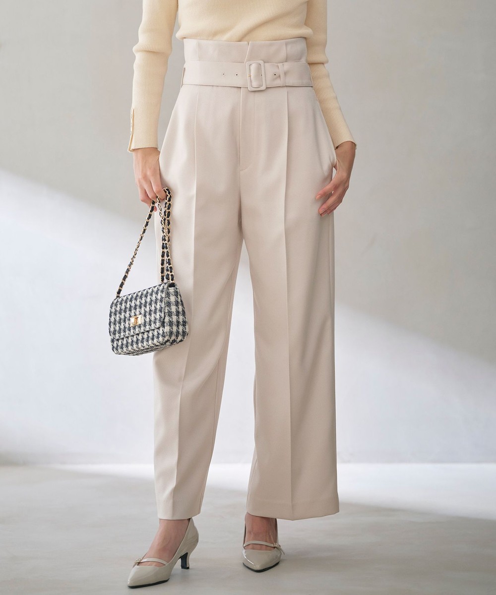 【オンワード】 ANY SIS>パンツ 【BAILA12月号掲載・貴島明日香さんコラボ】ハイカットリターン ワイドパンツ アイボリー 2 レディース 【オンワード】 ANY SIS>パンツ 【BAILA12月号掲載・貴島明日香さんコラボ】ハイカットリターン ワイドパンツ アイボリー 2 レディース