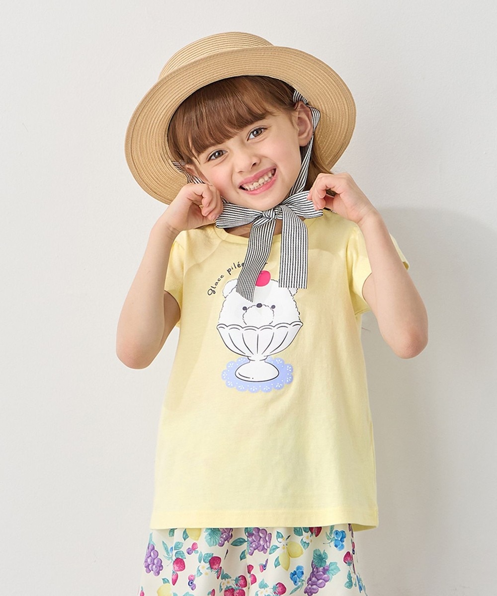 【オンワード】 any FAM KIDS>トップス 【水で色が変わる】接触冷感 しろくま ミラクルプリント Tシャツ レモン 90 キッズ