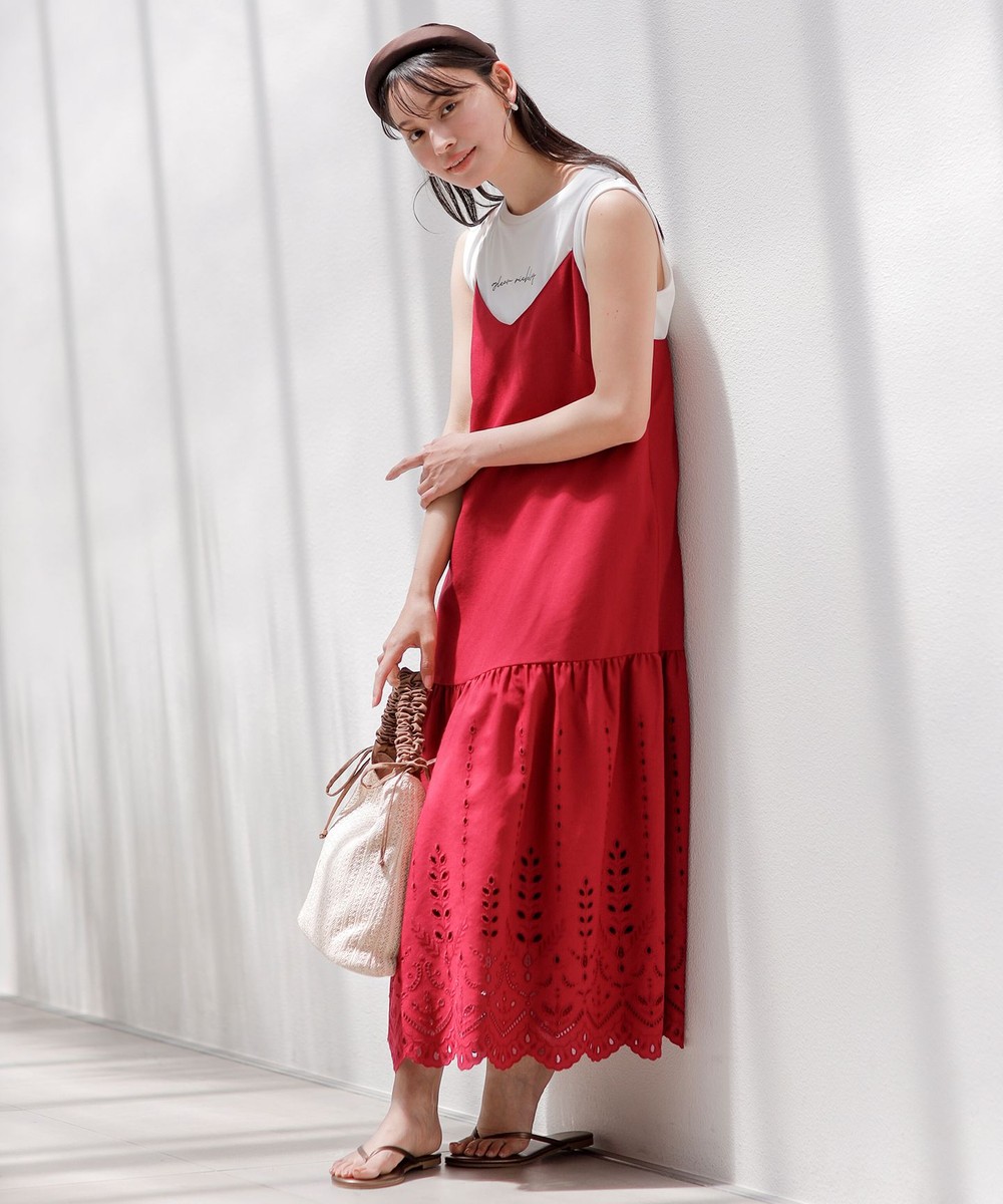 【オンワード】 ANY SIS S>ワンピース 【洗える】カットワークエンブロイダリー ワンピース レッド 0 レディース 【オンワード】 ANY SIS S>ワンピース 【洗える】カットワークエンブロイダリー ワンピース レッド 0 レディース