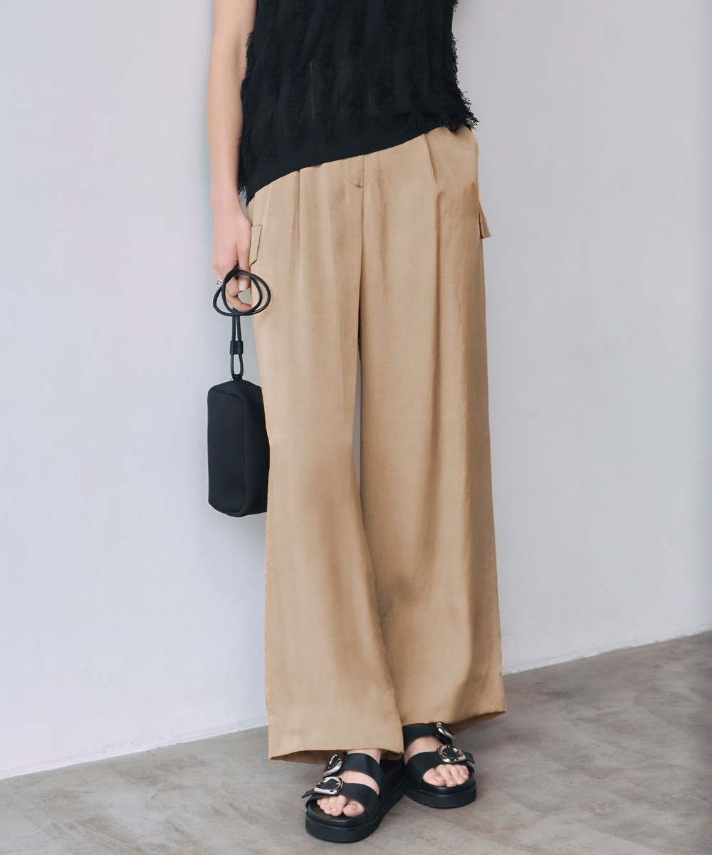 【オンワード】 ICB>パンツ 【洗える】 キュプラピグメントクロス カーゴパンツ チノベージュ 0 レディース 【オンワード】 ICB>パンツ 【洗える】 キュプラピグメントクロス カーゴパンツ チノベージュ 0 レディース