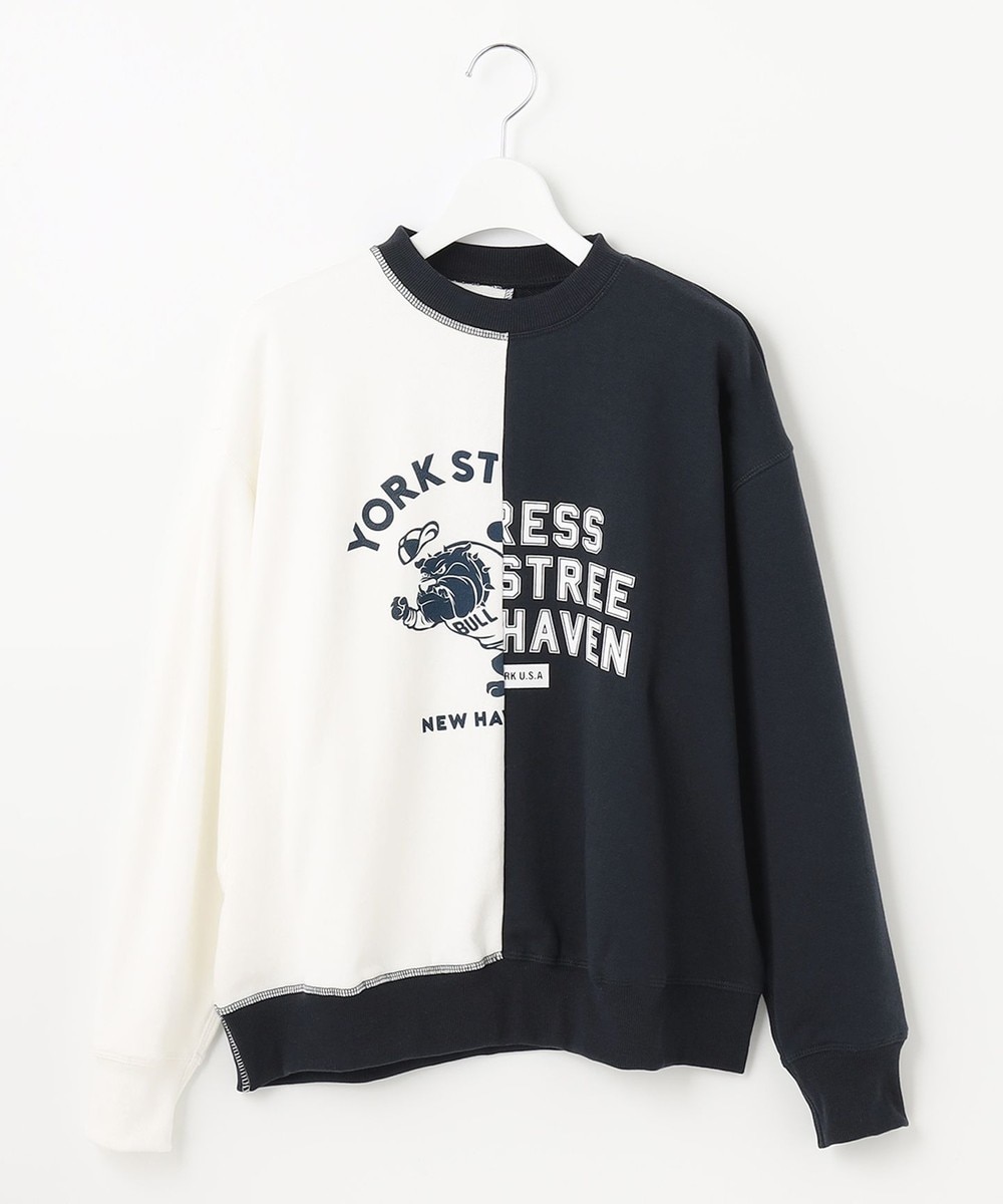 【オンワード】 J.PRESS YORK STREET>トップス 【UNISEX】リメイク風カレッジトレーナー ホワイト L レディース 【送料無料】