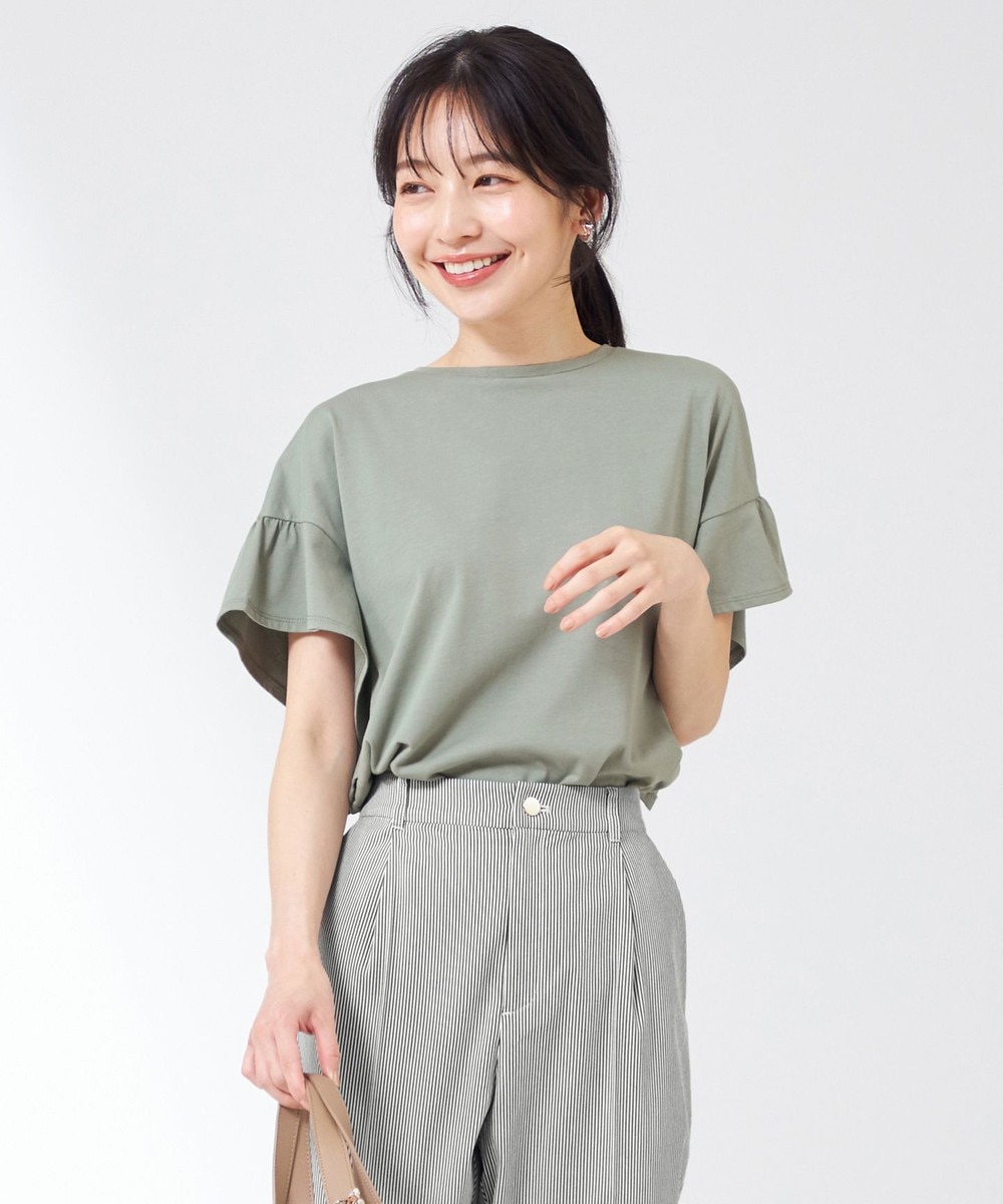 20%OFF！＜オンワード＞any SiS>トップス 【MUSEE COLLECTIONコラボ】冷感 Tシャツ ライトカーキ 2 レディース 【送料無料】