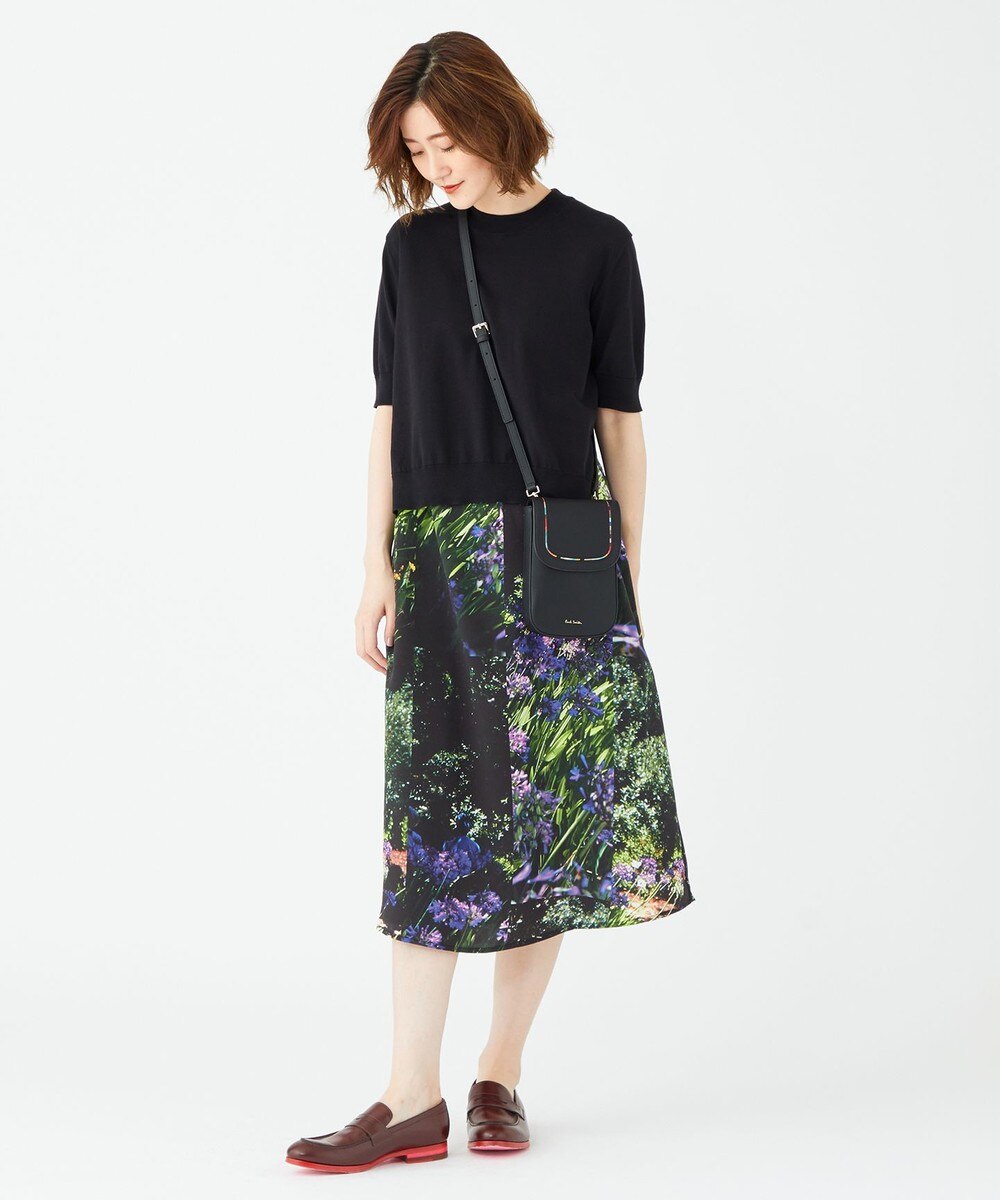 【オンワード】 Paul Smith>ワンピース 【洗える】アガパンサス&マリーゴールドプリント ニットコンビワンピース ダルブルー M レディース 【送料無料】