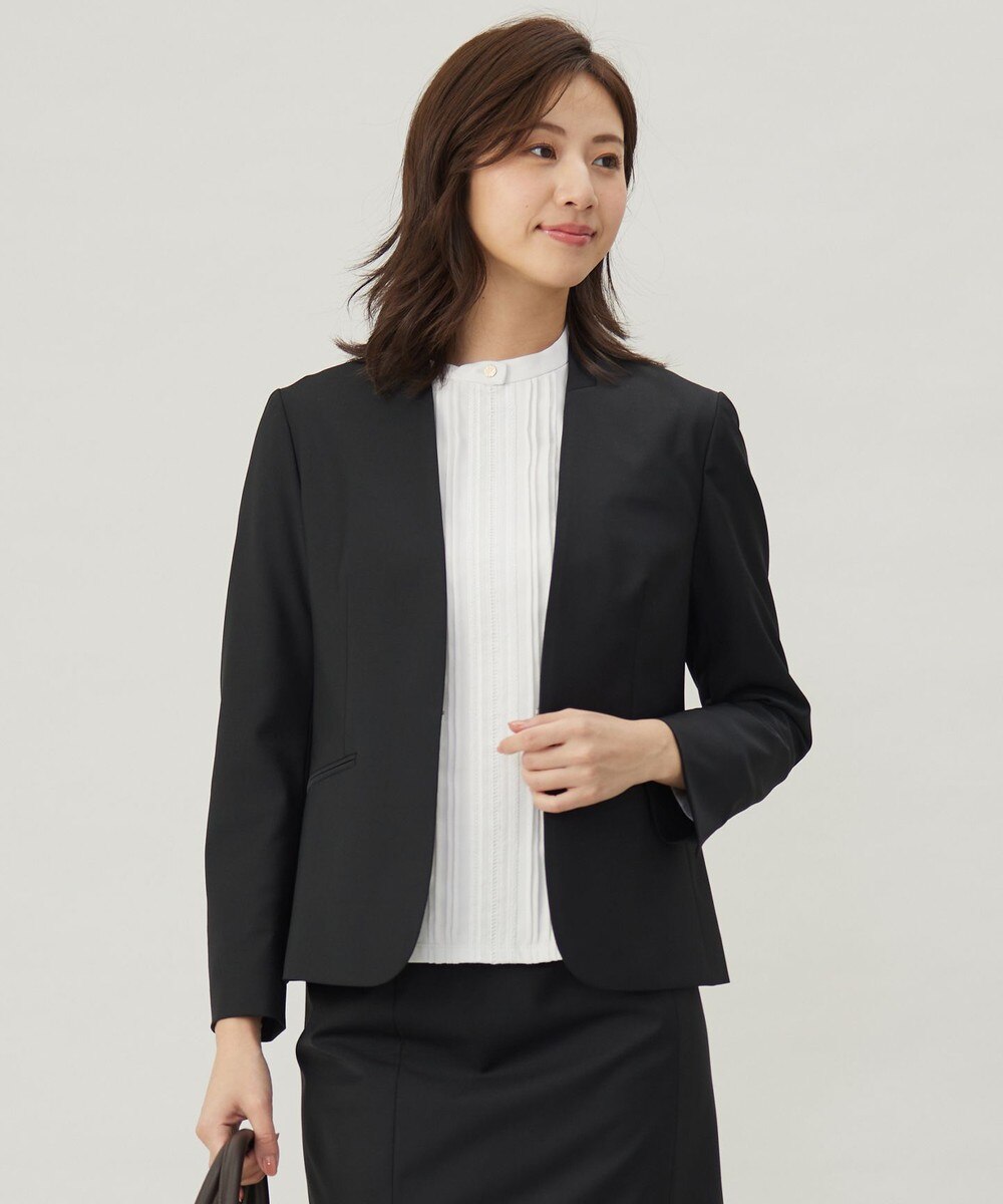 【オンワード】 J.PRESS LADIES>ジャケット/アウター 【セットアップ対応】BAHARIYE SOLID ノーカラー ジャケット ブラック 13 レディース 【オンワード】 J.PRESS LADIES>ジャケット/アウター 【セットアップ対応】BAHARIYE SOLID ノーカラー ジャケット ブラック 13 レディース