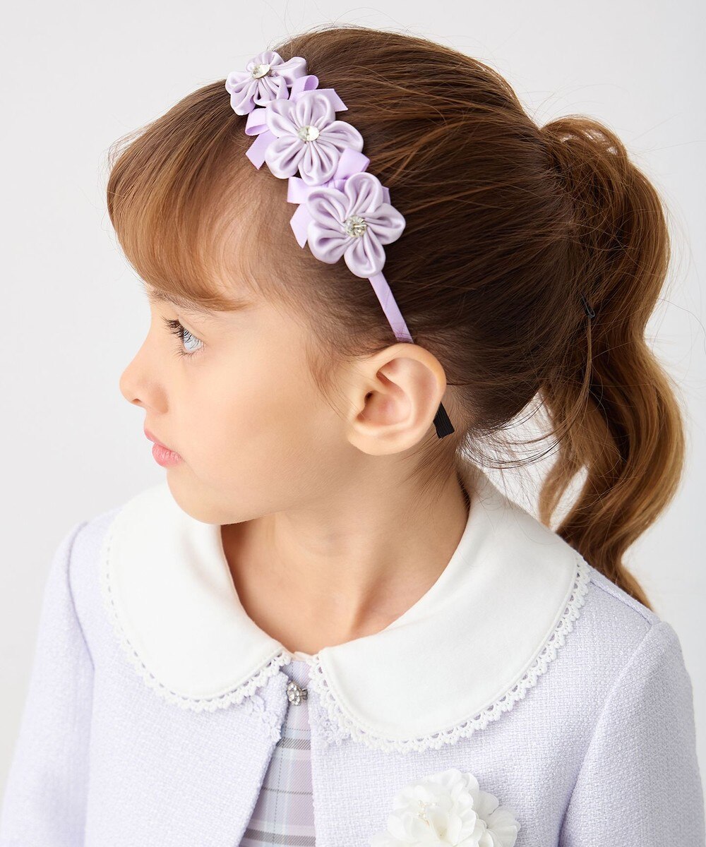 【オンワード】 any FAM KIDS>ヘアアクセサリー お花×リボンカチューシャ ラベンダー F キッズ