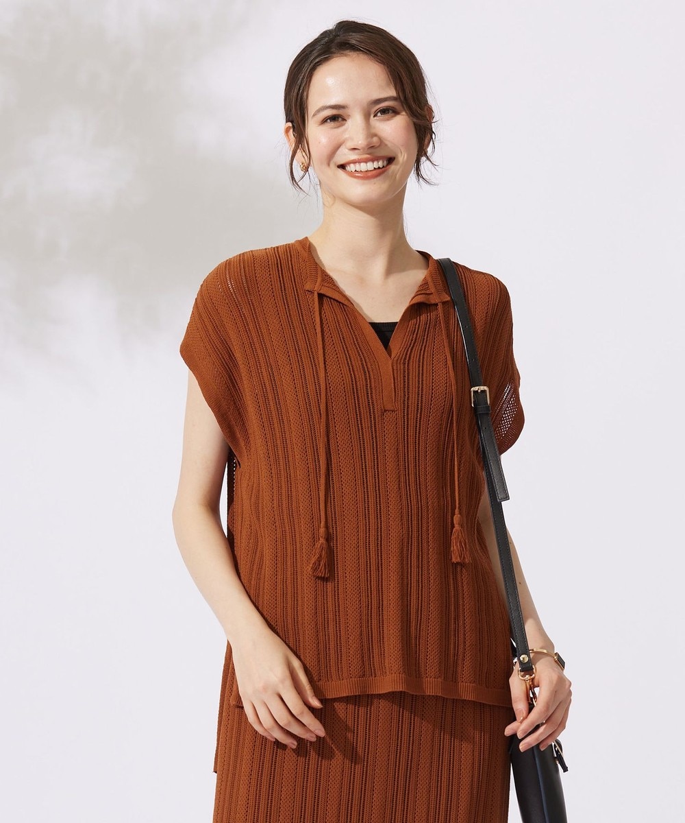 【オンワード】 自由区>トップス 【カタログ掲載・セットアップ対応・洗える】シアーコイルプルオーバー ニット コッパー 38 レディース 【オンワード】 自由区>トップス 【カタログ掲載・セットアップ対応・洗える】シアーコイルプルオーバー ニット コッパー 38 レディース