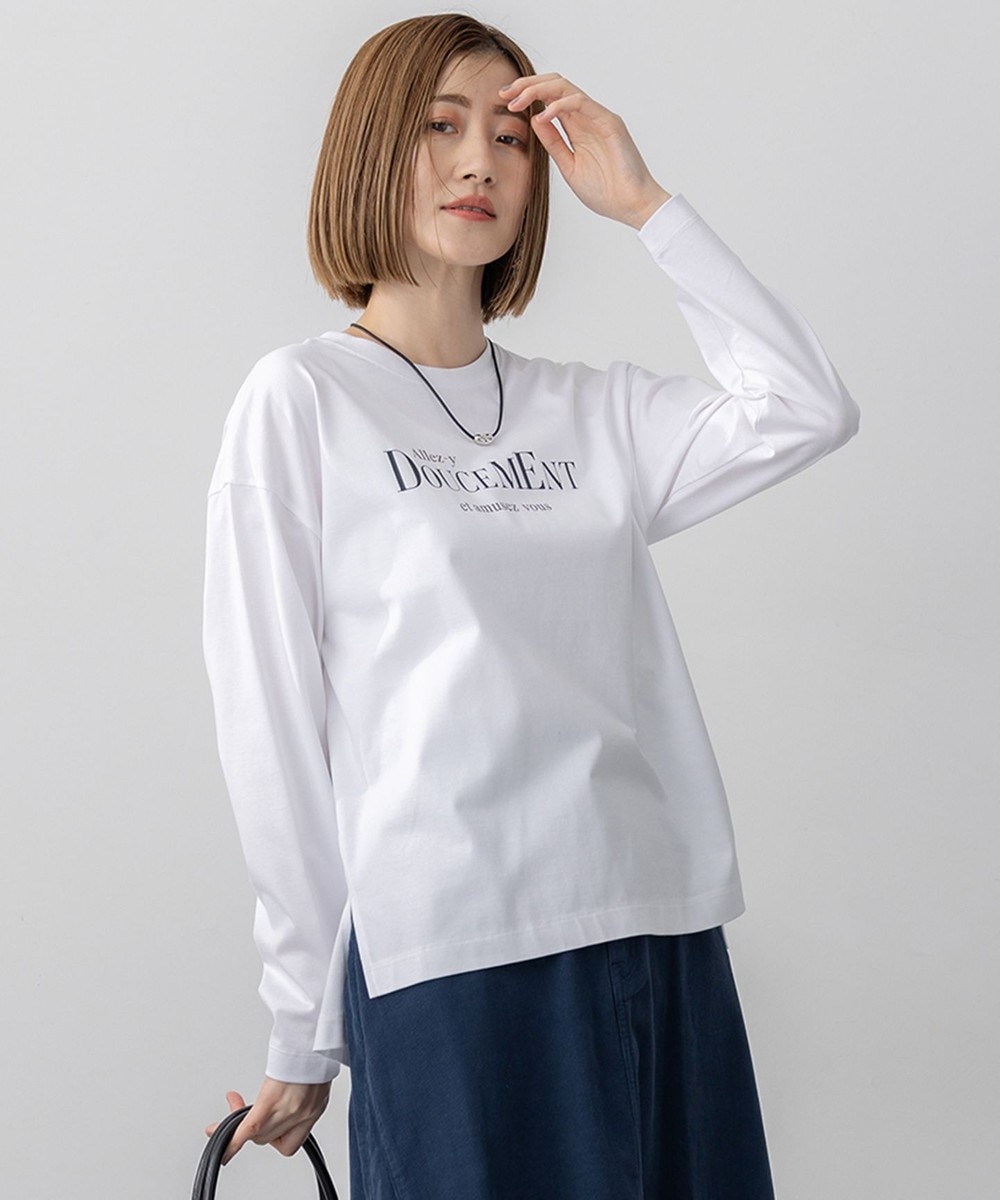 【オンワード】 23区>トップス 【洗える】ロゴプリント コットン Tシャツ ホワイト 38 レディース 【オンワード】 23区>トップス 【洗える】ロゴプリント コットン Tシャツ ホワイト 38 レディース