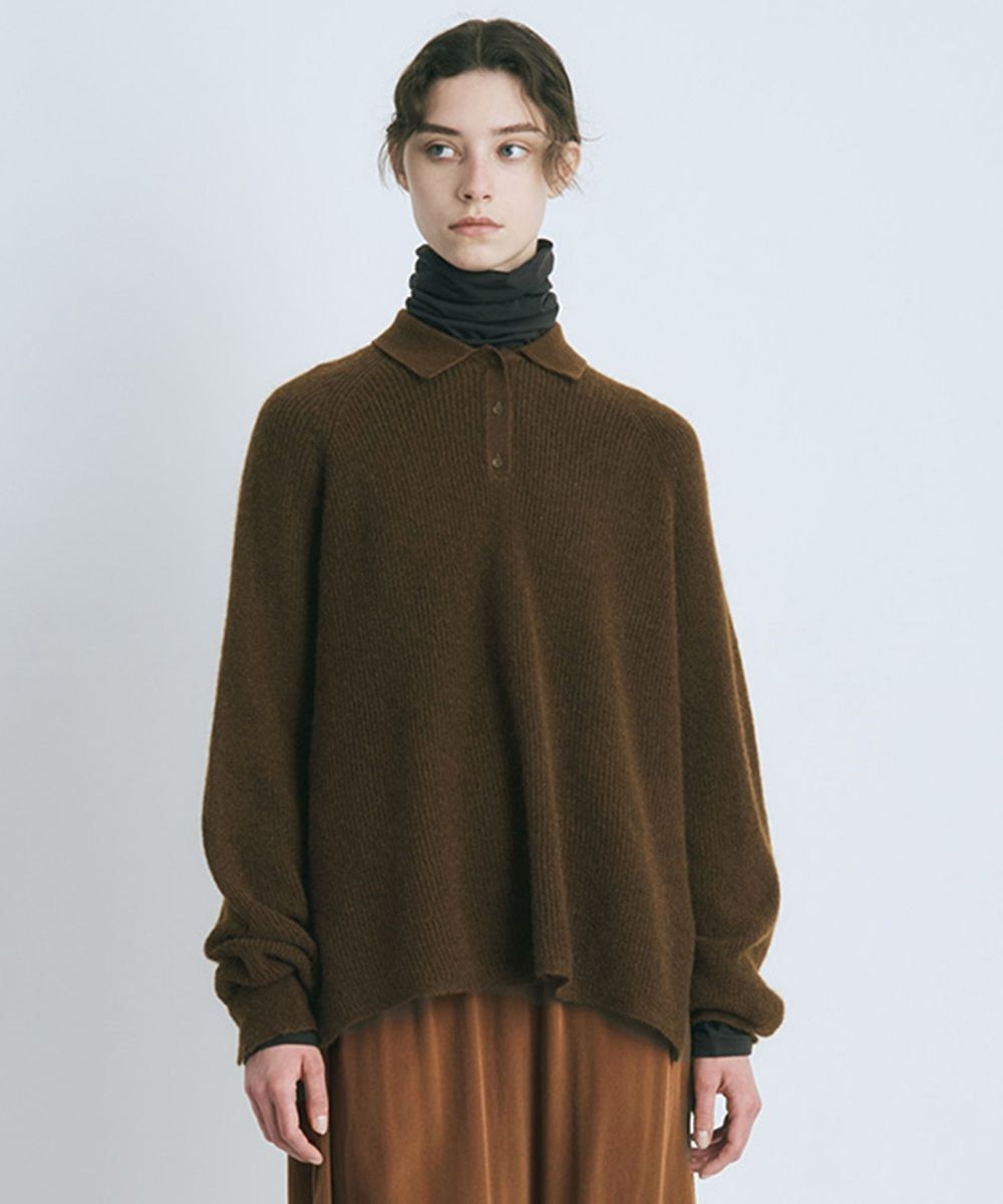 【オンワード】 ATON>トップス BABY MOHAIR ポロニット BROWN 02 レディース 【送料無料】