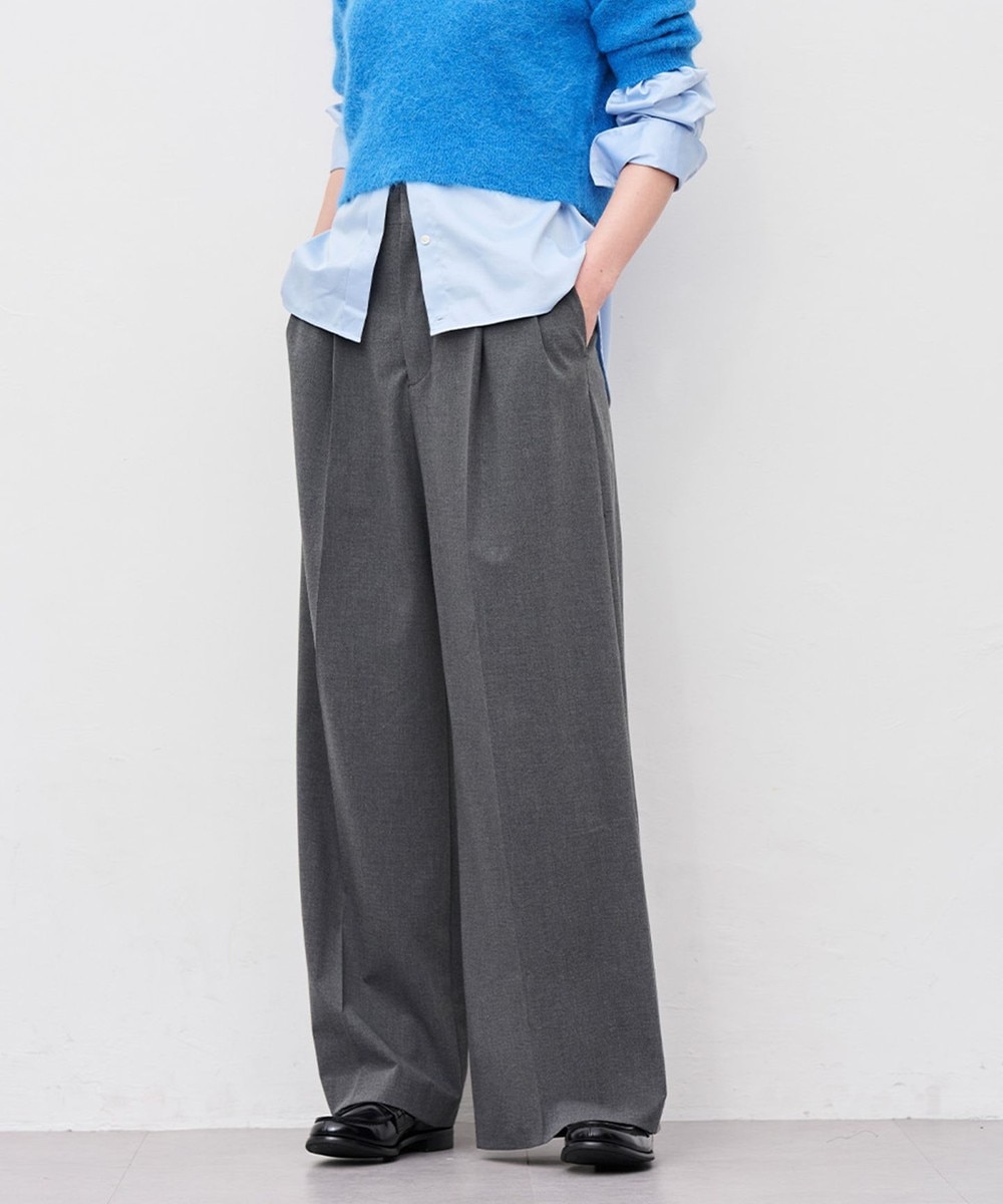 【オンワード】 uncrave>パンツ 【洗濯機洗い可】TRツイル ワイドトラウザー チャコール 0 レディース 【オンワード】 uncrave>パンツ 【洗濯機洗い可】TRツイル ワイドトラウザー チャコール 0 レディース