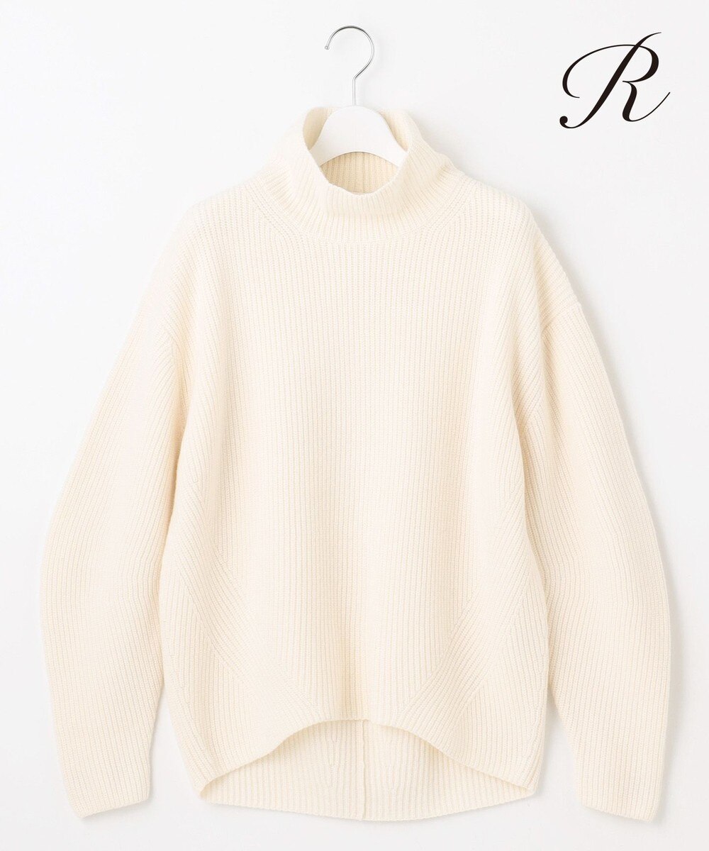 【オンワード】 23区 L（大きいサイズ）>トップス 【R(アール)】マイクロンメリノウール スタンドネック ニット ホワイト 44 レディース