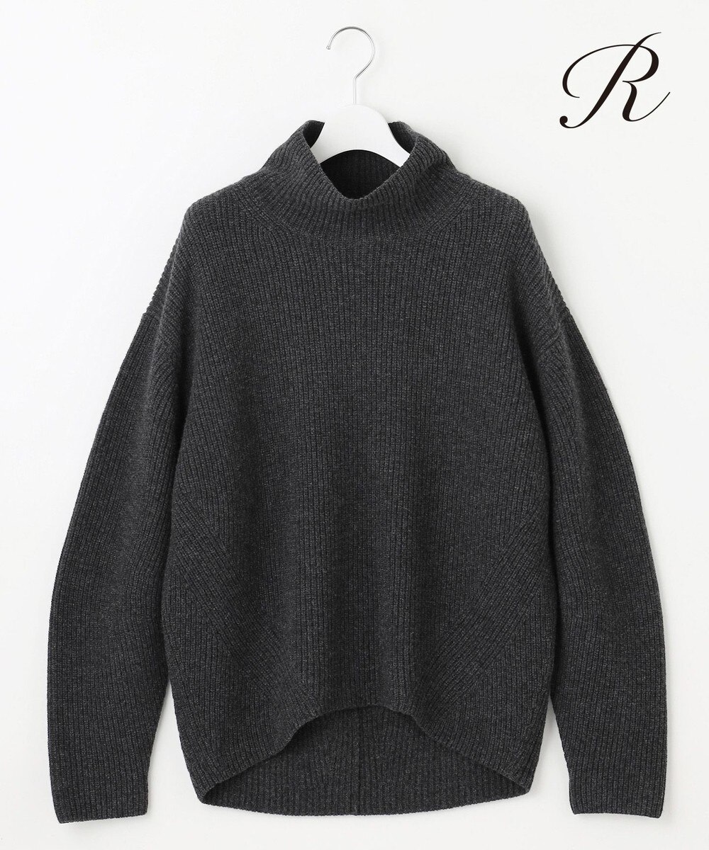 【オンワード】 23区 L（大きいサイズ）>トップス 【R(アール)】マイクロンメリノウール スタンドネック ニット グレー 44 レディース