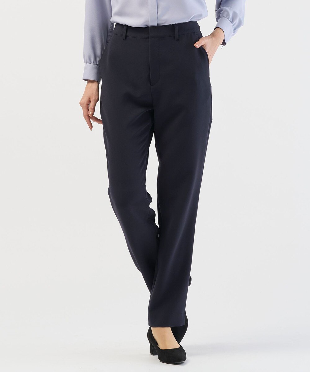 【オンワード】 J.PRESS LADIES L（大きいサイズ）>パンツ 【セットアップ対応】セラテリーダブルクロス テーパード パンツ ネイビー T15 レディース