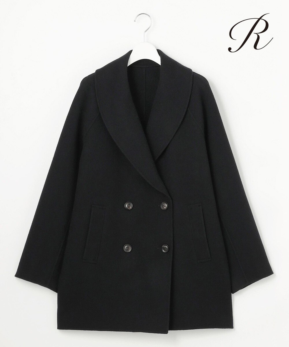 【オンワード】 23区>ジャケット/アウター 【R(アール)】ウールメルトンリバー ショートコート ブラック 38 レディース