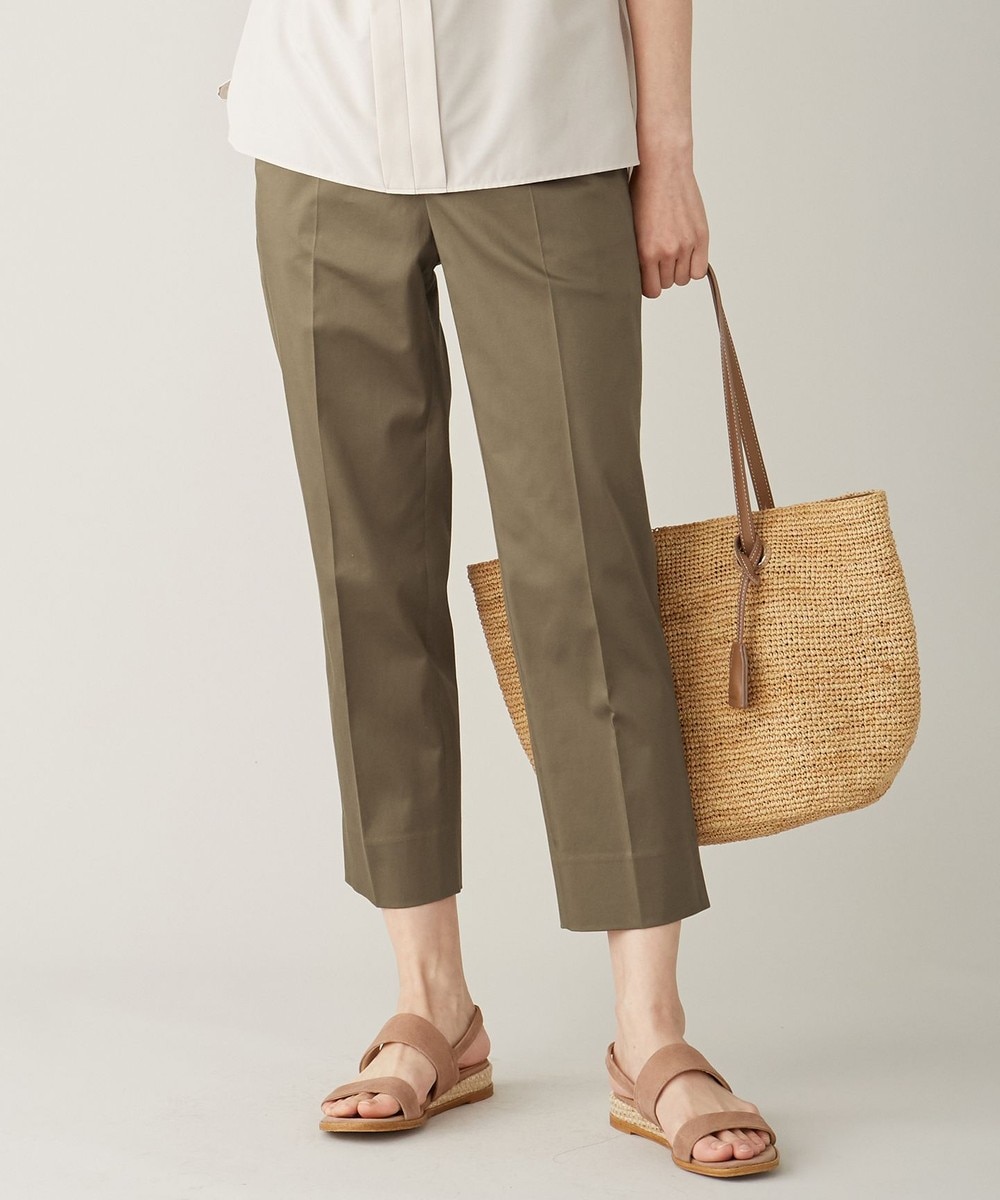 【オンワード】 J.PRESS LADIES S(小さいサイズ)>パンツ 【洗える】サテンストレッチ パンツ カーキ P7 レディース 【オンワード】 J.PRESS LADIES S(小さいサイズ)>パンツ 【洗える】サテンストレッチ パンツ カーキ P7 レディース