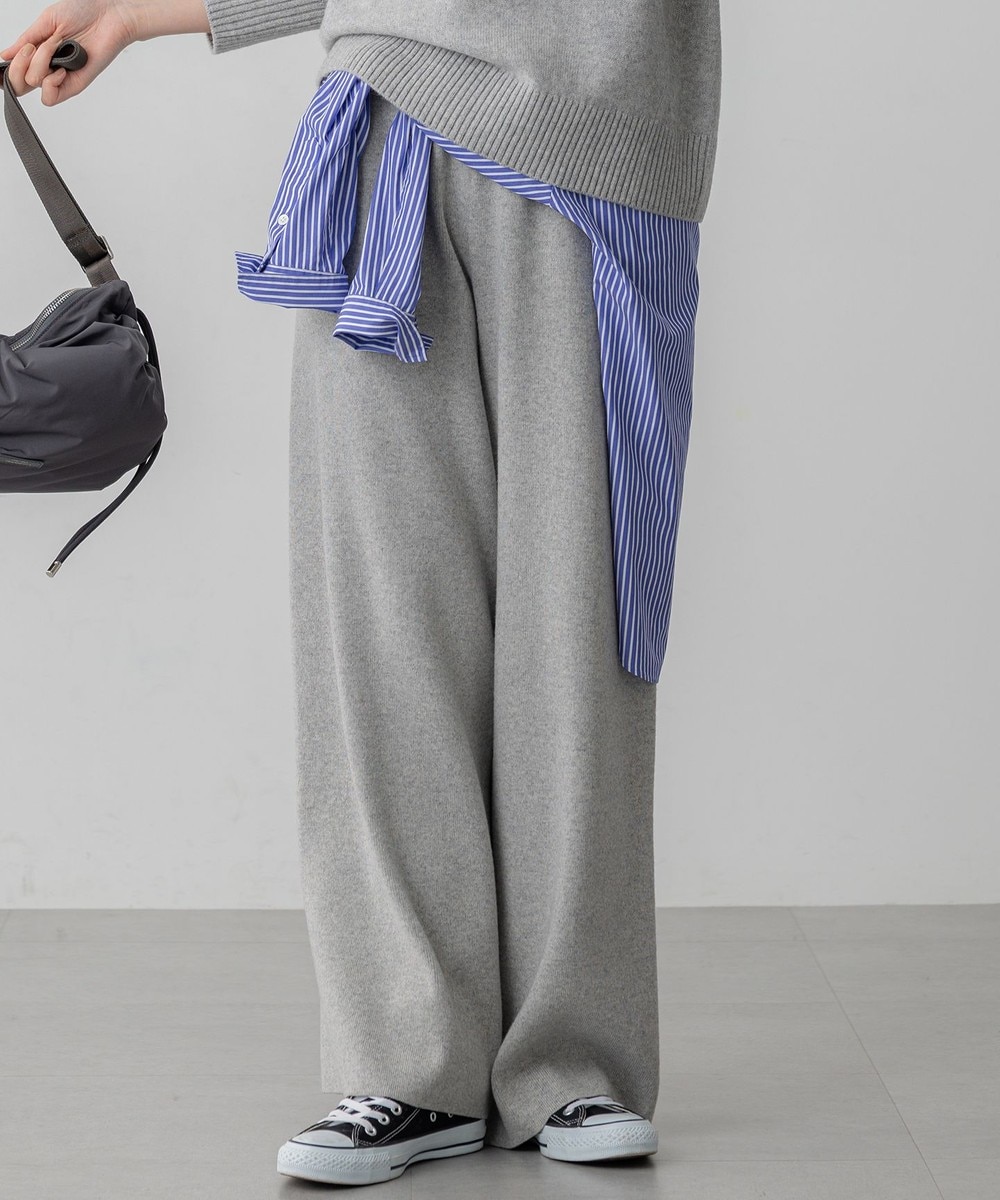 【オンワード】 23区>パンツ 【見上愛さん着用/洗える】カシミヤブレンド ニット パンツ ライトグレー 38 レディース 【オンワード】 23区>パンツ 【見上愛さん着用/洗える】カシミヤブレンド ニット パンツ ライトグレー 38 レディース