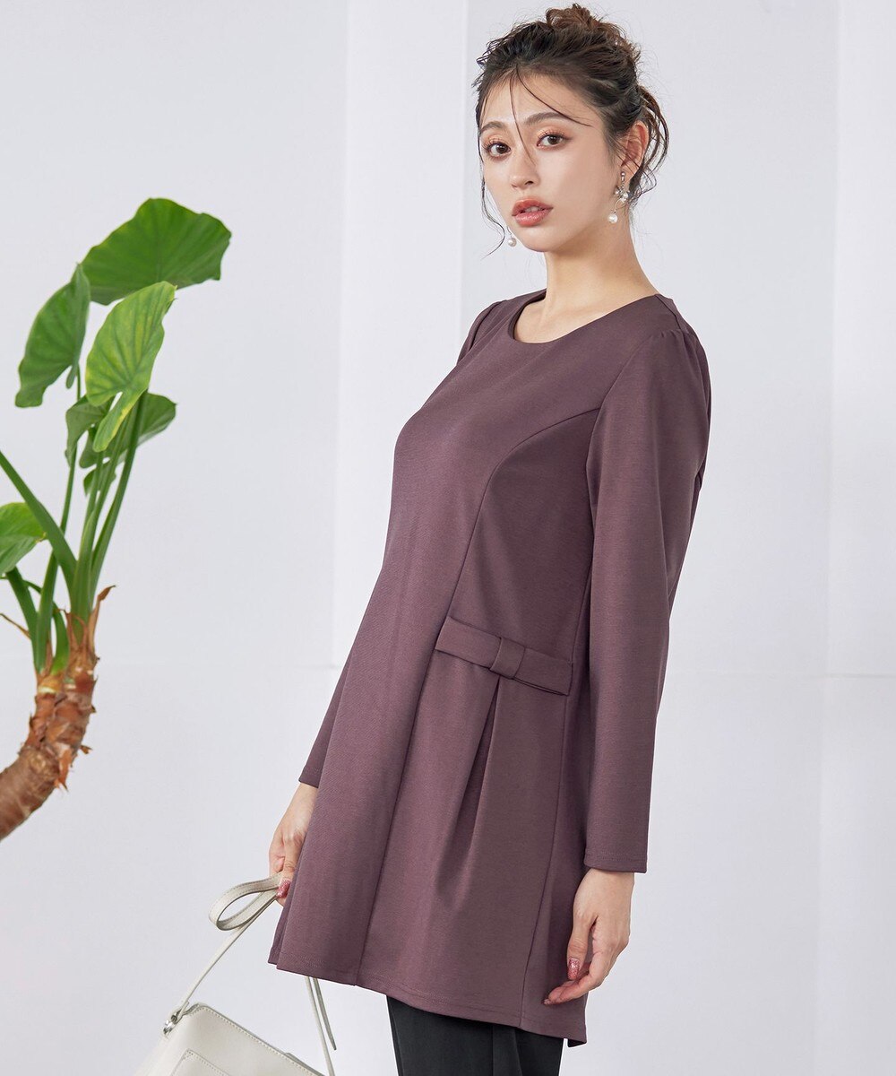 【洗える】サイドリボンポンチチュニック