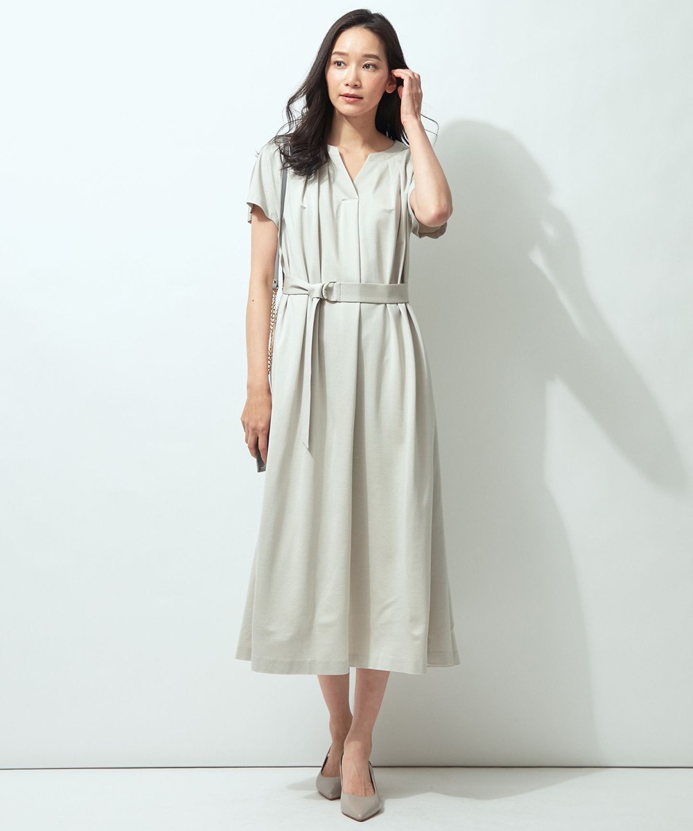 【オンワード】 自由区>ワンピース 【Sサイズ有】360°FREE ウォッシャブル Aライン ワンピース ライトグレー 40 レディース 【送料無料】