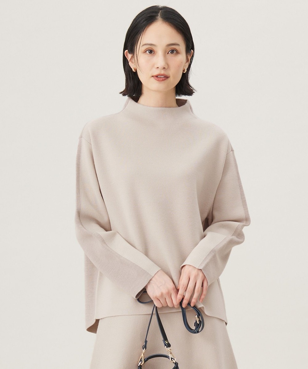 【オンワード】 自由区>トップス 【セットアップ対応・洗える】ウールミラノボトルネック ニット ベージュ×ベージュ 38 レディース 【オンワード】 自由区>トップス 【セットアップ対応・洗える】ウールミラノボトルネック ニット ベージュ×ベージュ 38 レディース