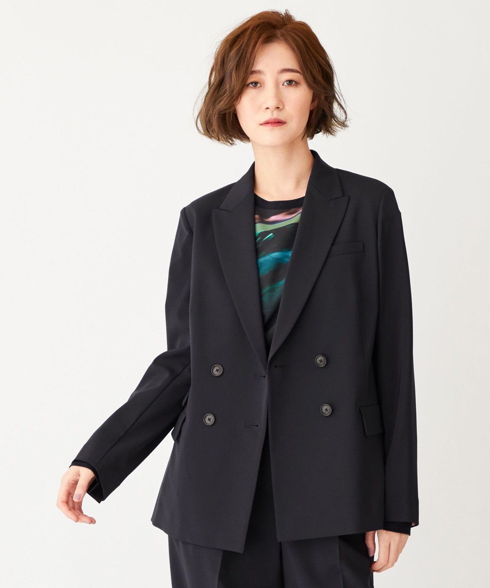 【オンワード】 Paul Smith>ジャケット/アウター 【洗える・セットアップ対応】サステナブルテーラリング ジャケット ネイビー 42L レディース 【送料無料】