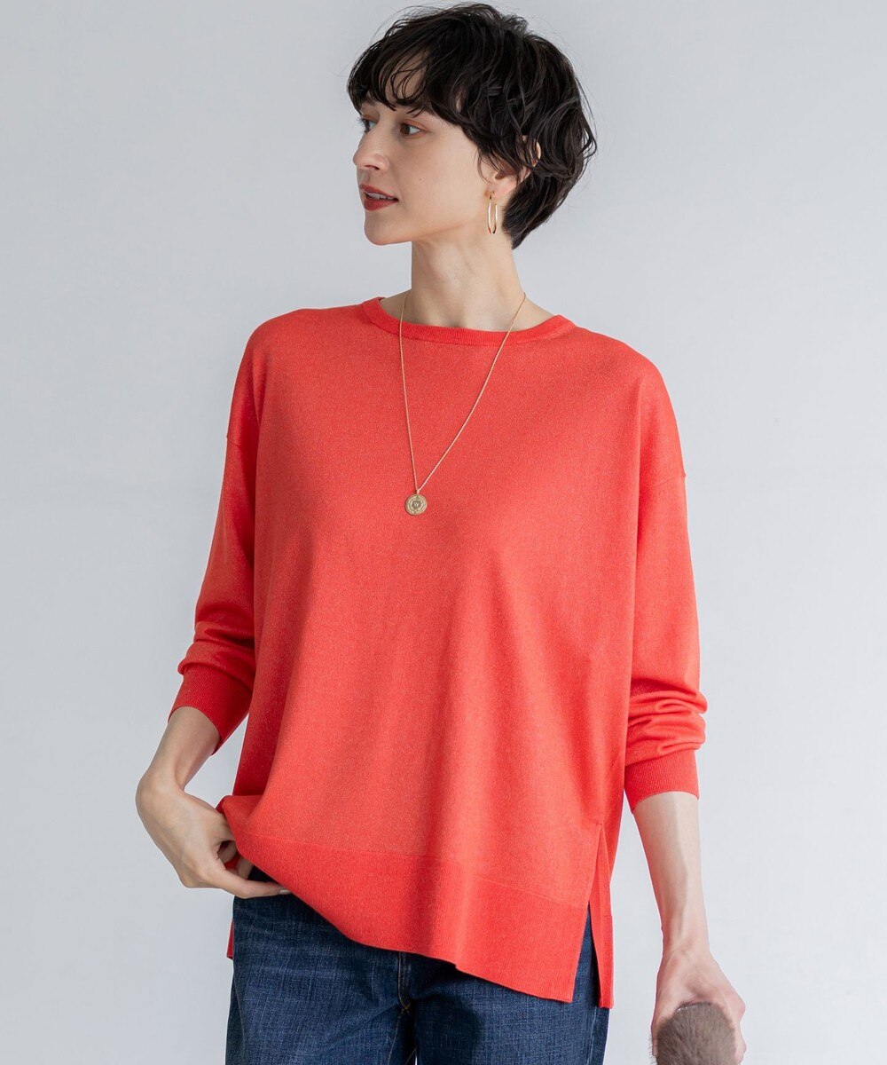 【オンワード】 23区 L(大きいサイズ)>トップス 【洗える】オータムシャイニー リラクシー ニット オレンジ 46 レディース 【オンワード】 23区 L(大きいサイズ)>トップス 【洗える】オータムシャイニー リラクシー ニット オレンジ 46 レディース