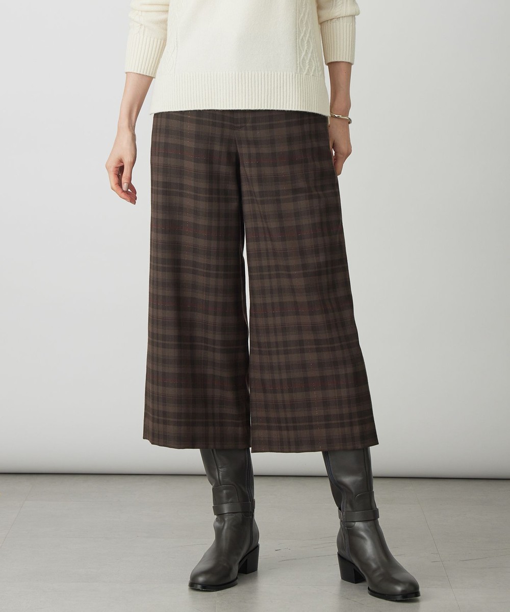 【オンワード】 J.PRESS LADIES>パンツ 【洗える】milledタータンラメチェック クロップド パンツ ブラウン 11 レディース 【オンワード】 J.PRESS LADIES>パンツ 【洗える】milledタータンラメチェック クロップド パンツ ブラウン 11 レディース