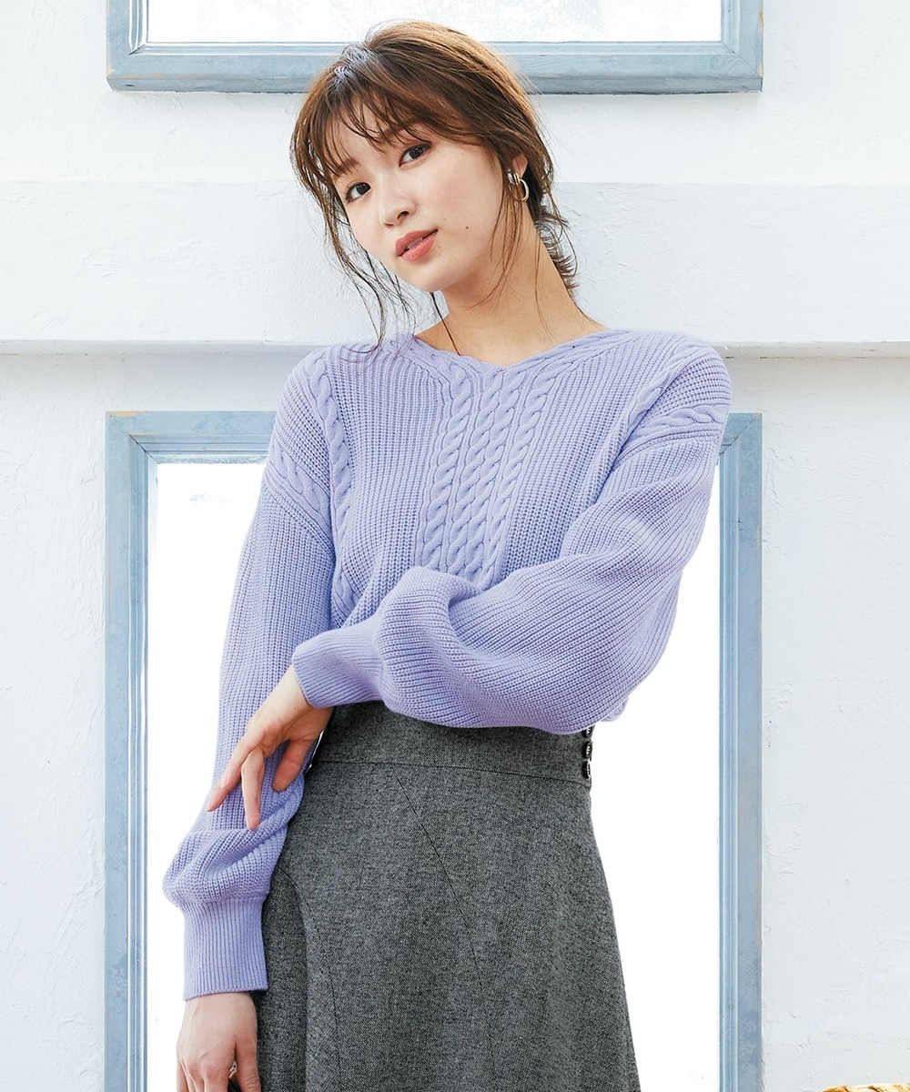 【オンワード】 any SiS>トップス 【静電気/毛玉防止】パチッとしにくい!スフレタッチVネック ニット コーラルピンク 2 レディース 【送料無料】