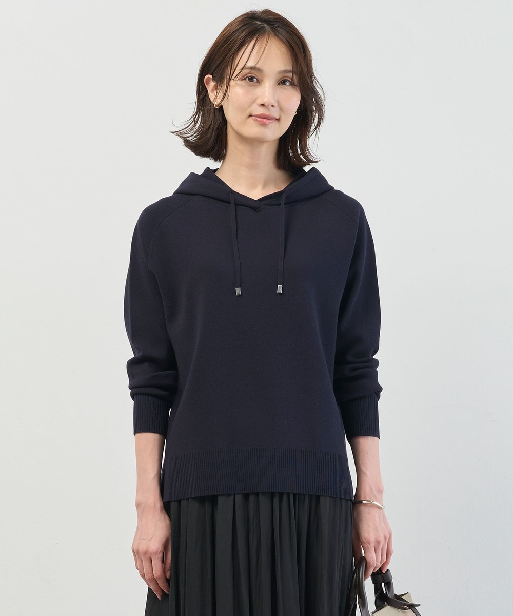 【オンワード】 J.PRESS LADIES>トップス 【洗える】Smooth ニット パーカー ネイビー M レディース 【オンワード】 J.PRESS LADIES>トップス 【洗える】Smooth ニット パーカー ネイビー M レディース