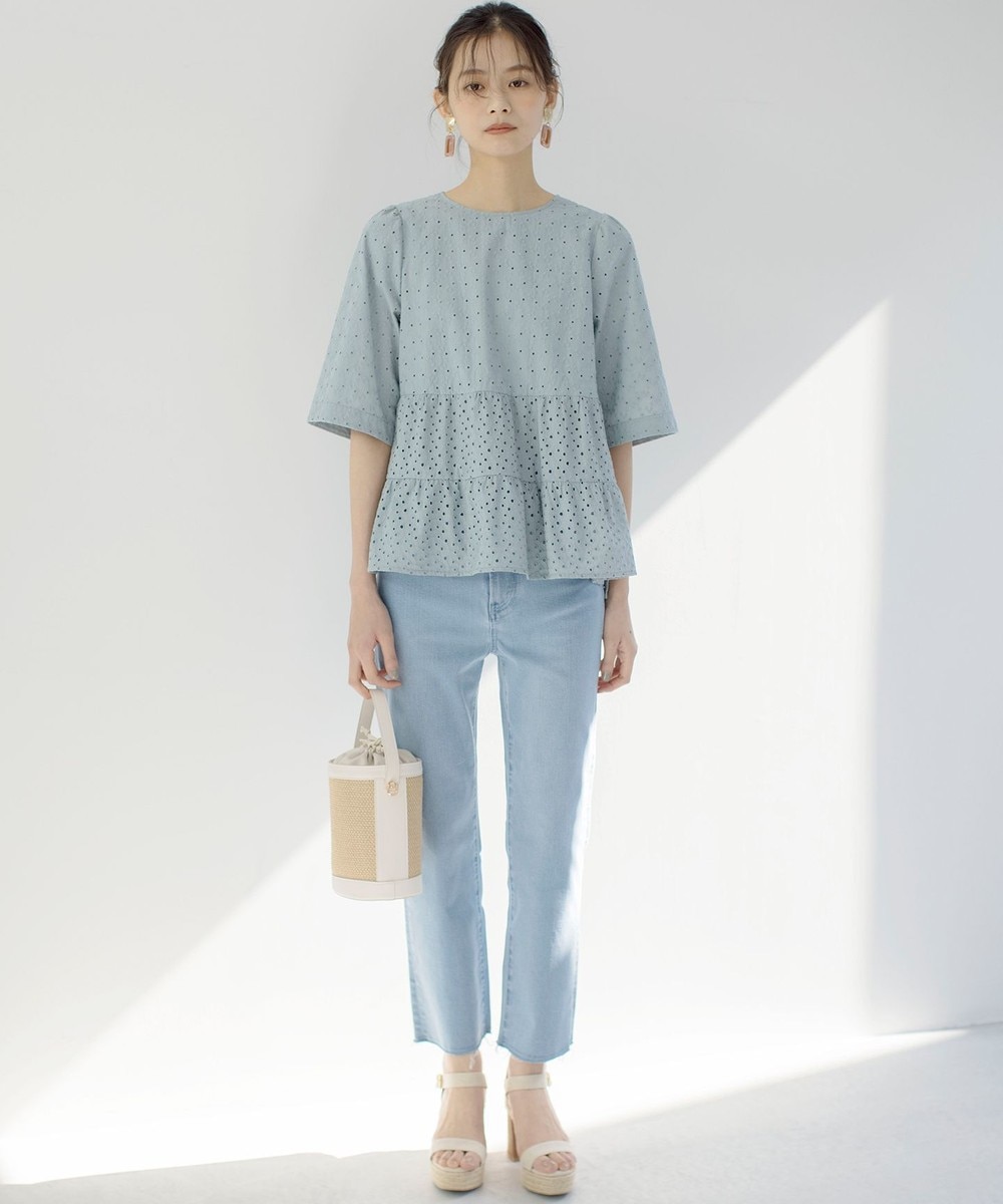 【オンワード】 組曲>パンツ ミッドデニム パンツ ブリーチインディゴ 1 レディース 【オンワード】 組曲>パンツ ミッドデニム パンツ ブリーチインディゴ 1 レディース