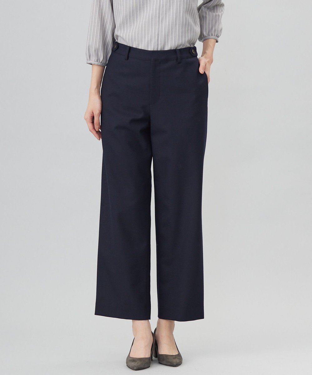 【オンワード】 J.PRESS LADIES L(大きいサイズ)>パンツ 【洗える】ANASTASIA milled セミワイド パンツ ネイビー T15 レディース 【オンワード】 J.PRESS LADIES L(大きいサイズ)>パンツ 【洗える】ANASTASIA milled セミワイド パンツ ネイビー T15 レディース
