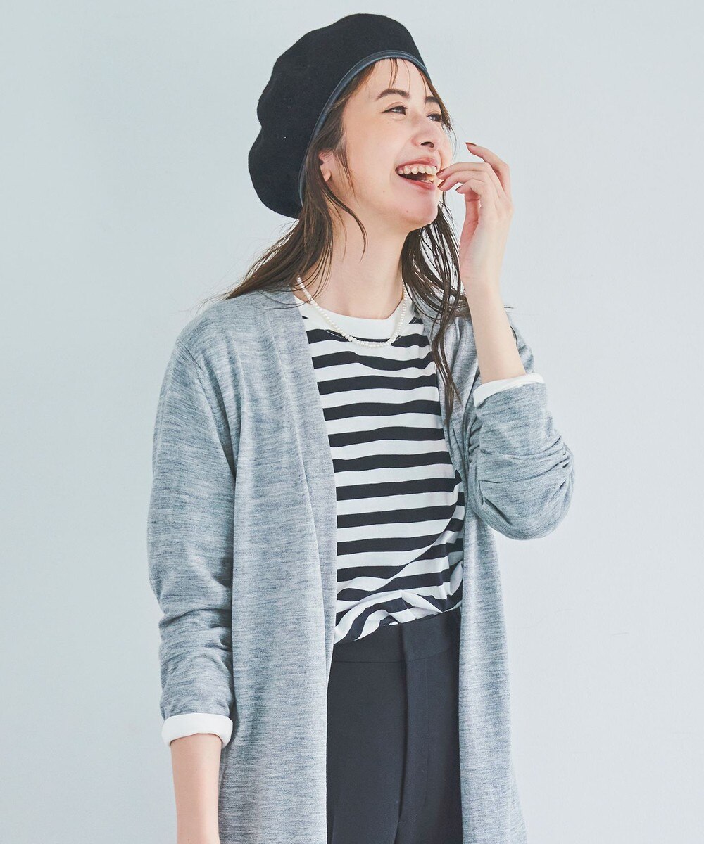 【オンワード】 #Newans>トップス 【新色登場!】洗える/ オフボディロングTシャツ(番号NE58) ブラック 1 レディース 【送料無料】