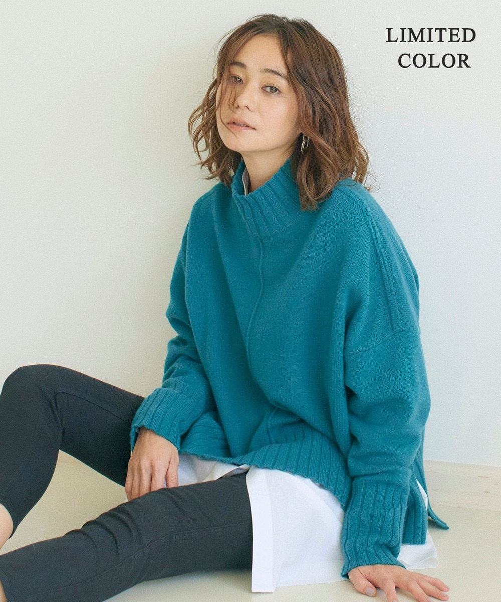 【オンワード】 ICB L>トップス 【マガジン掲載・WEB限定カラーあり】Soft Wool Cashmere Mix ハイネック ニット(番号CL27) トープ L レディース 【送料無料】
