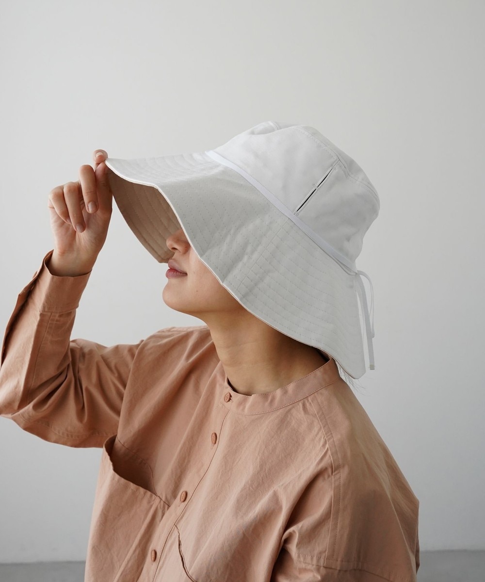 ATRENA>帽子 【UVカット率99％/遮熱/洗える】体感-10℃ コカゲル キャペリン ホワイト M レディース