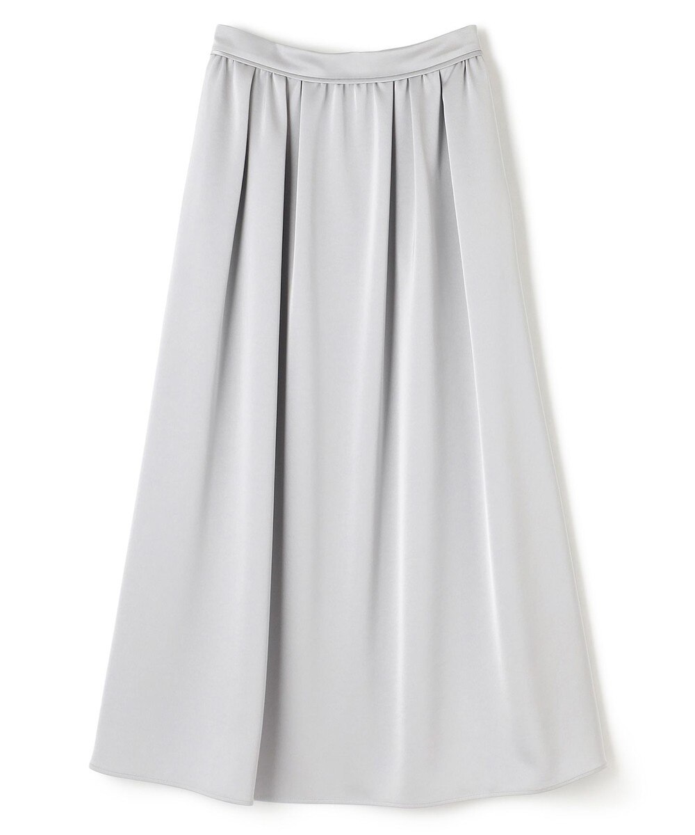 【オンワード】 uncrave>スカート 【手洗い可】シャイニーダブルサテン フレアスカート シルバーグレー 2 レディース