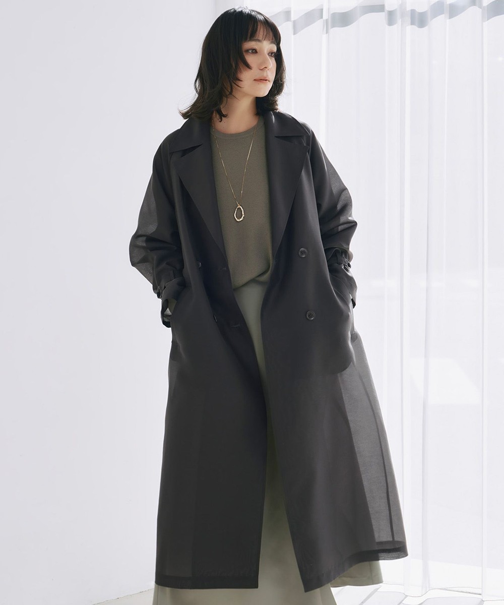 【オンワード】 ICB>ジャケット/アウター シアーフォルムオーガン トレンチコート チャコール 4 レディース 【オンワード】 ICB>ジャケット/アウター シアーフォルムオーガン トレンチコート チャコール 4 レディース