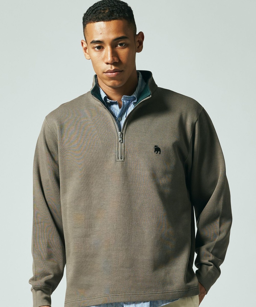 【オンワード】 J.PRESS MEN>トップス 【WEB限定】【UNISEX】バックブルWフェイスハーフジップスウェット ブラウン M メンズ 【送料無料】