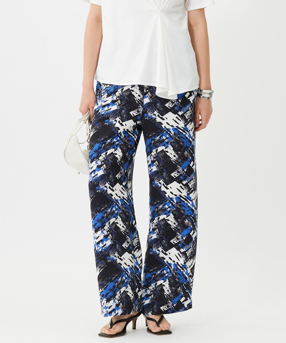 【オンワード】 ICB>パンツ 【洗える】 ブラッシュプリント ワイドパンツ アゲートブルー 2 レディース 【オンワード】 ICB>パンツ 【洗える】 ブラッシュプリント ワイドパンツ アゲートブルー 2 レディース