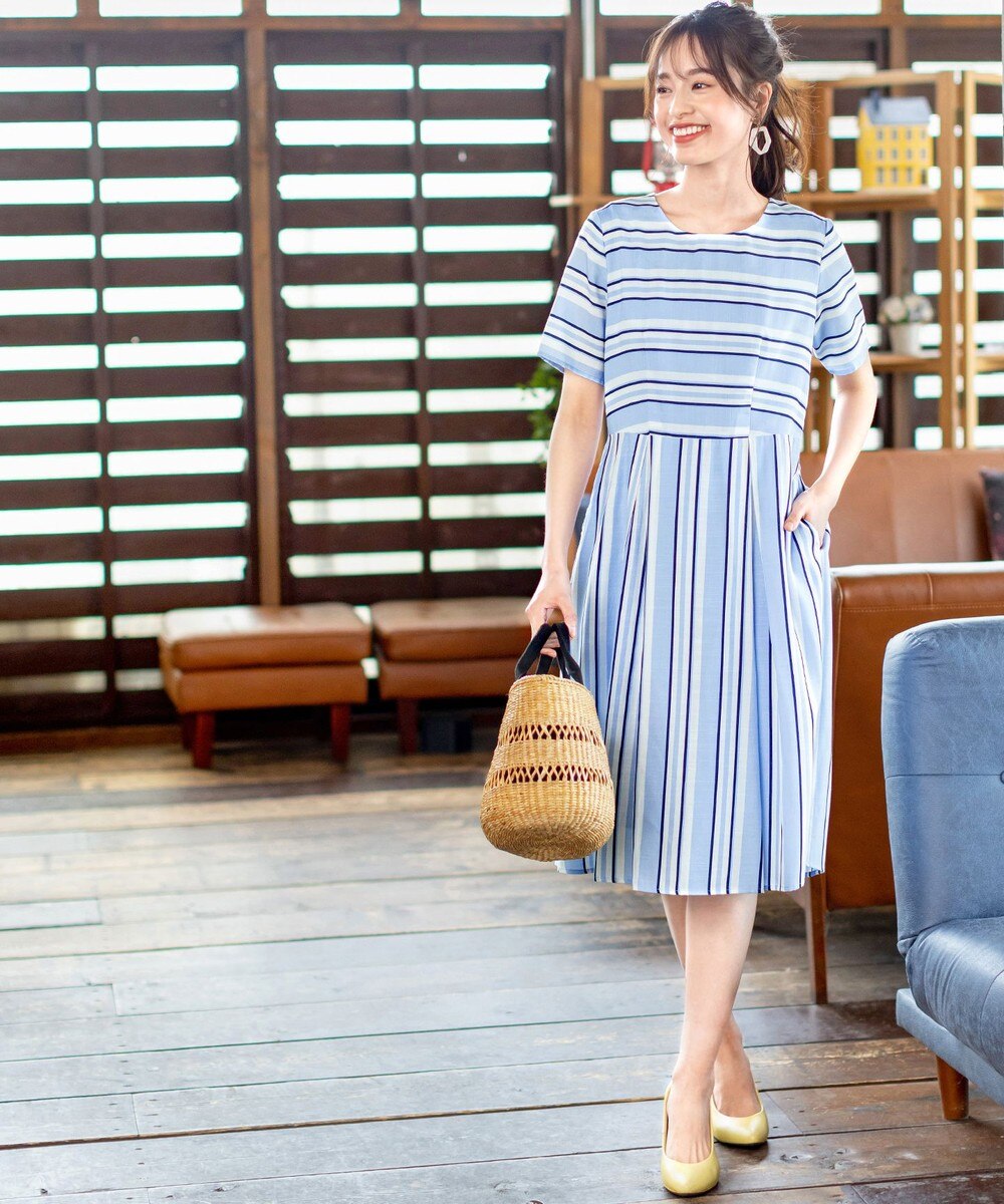 【洗える】 1枚でサマになるマルチボーダーワンピース