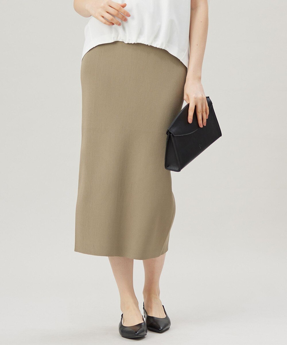 【オンワード】 自由区>スカート 【洗える】リブストレッチタイト スカート [新色]シナモン 40 レディース