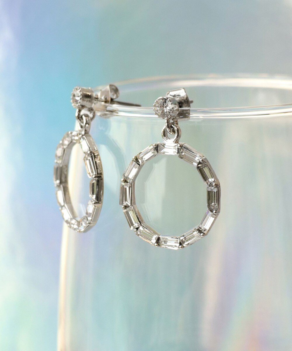 カッティングガラスサークルピアス