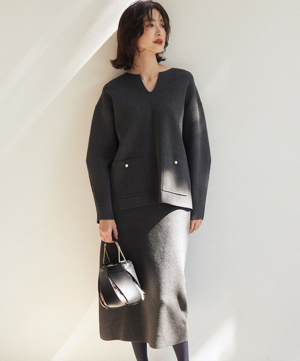 【オンワード】 組曲>ワンピース スムースストレッチニットアップ グレー 2 レディース