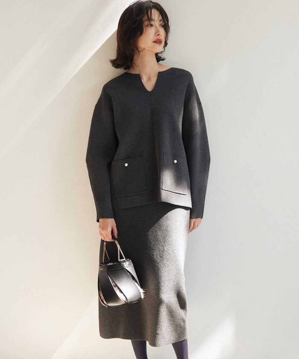 【オンワード】 組曲>ワンピース スムースストレッチニットアップ グレー 2 レディース 【オンワード】 組曲>ワンピース スムースストレッチニットアップ グレー 2 レディース