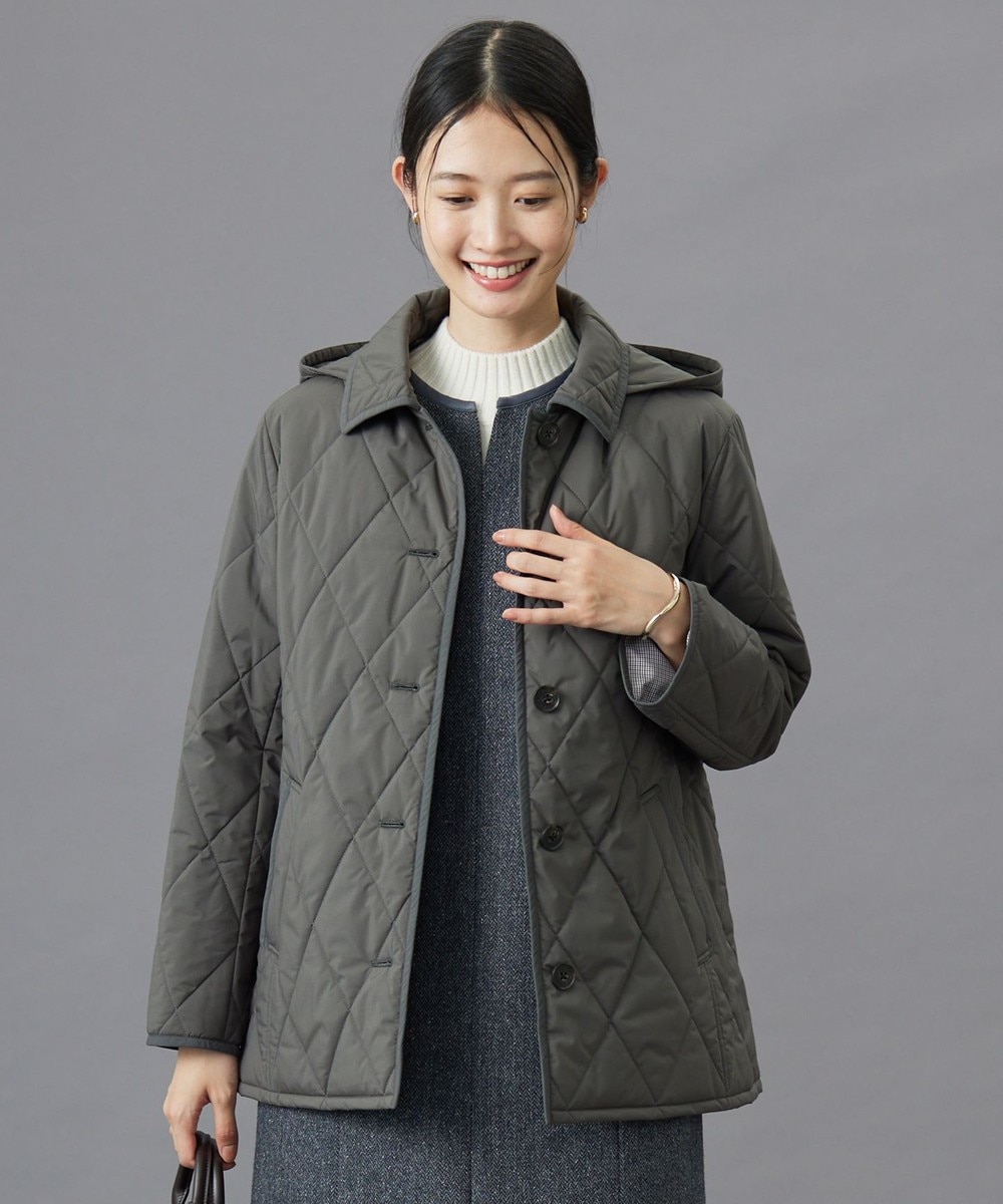 【オンワード】 J.PRESS LADIES>ジャケット/アウター 【洗える・撥水】プレミアムBasicキルティング ショート コート スレート 11 レディース