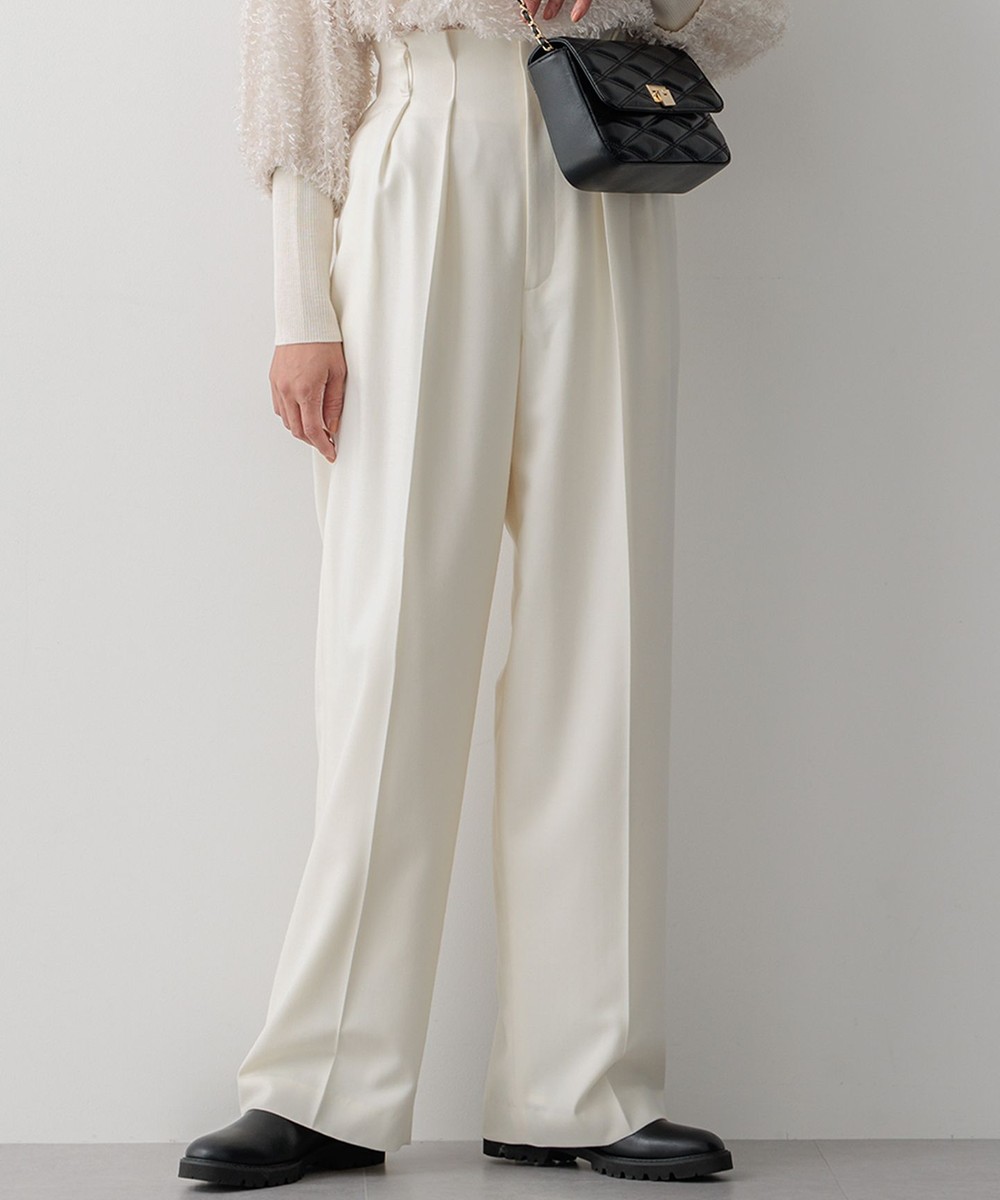 【オンワード】 23区 S(小さいサイズ)>パンツ ナチュラルストレッチサキソニー タック ワイドパンツ アイボリー 34 レディース 【オンワード】 23区 S(小さいサイズ)>パンツ ナチュラルストレッチサキソニー タック ワイドパンツ アイボリー 34 レディース