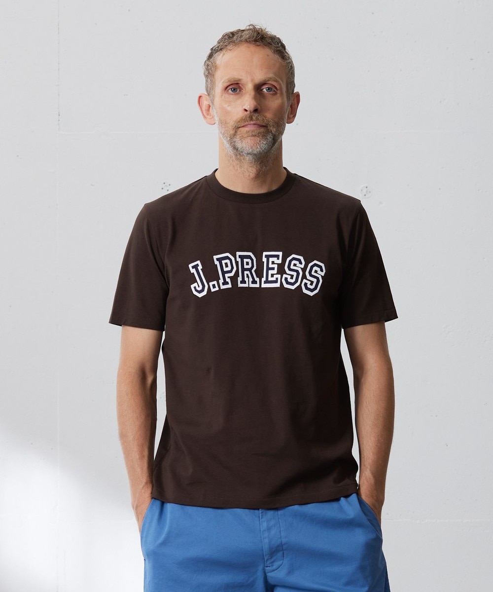 ＜オンワード＞J.PRESS MEN>トップス アーチロゴ Tシャツ ブラウン M メンズ 【送料無料】