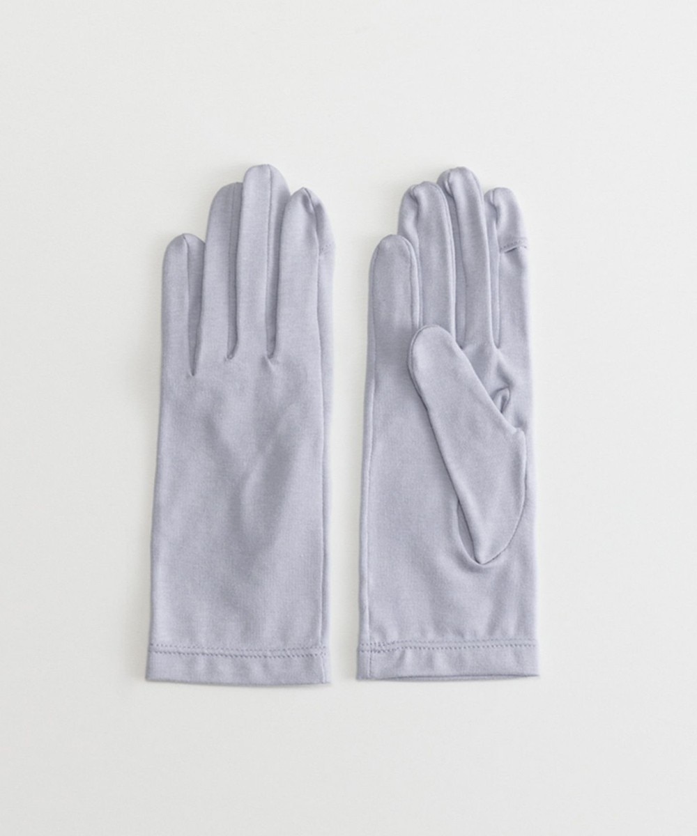 【オンワード】 ORuKuBET>ファッション雑貨 organic cotton gloves + ライトブルー S レディース 【送料当社負担】