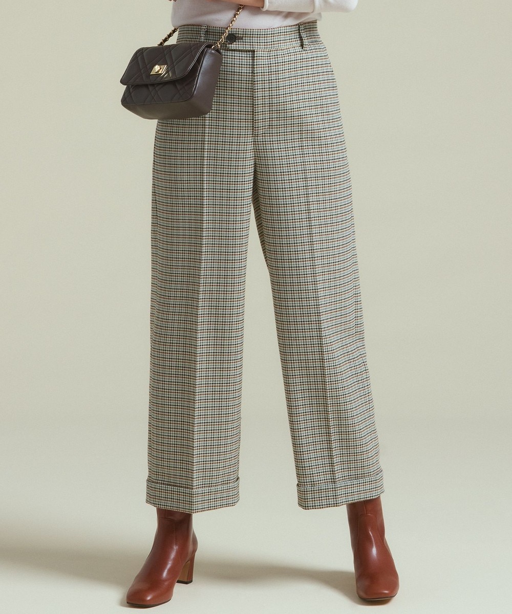 【オンワード】 23区 S(小さいサイズ)>パンツ 【洗える】ガンクラブチェックストレッチ アンクル パンツ ダークブラウン 30 レディース 【オンワード】 23区 S(小さいサイズ)>パンツ 【洗える】ガンクラブチェックストレッチ アンクル パンツ ダークブラウン 30 レディース