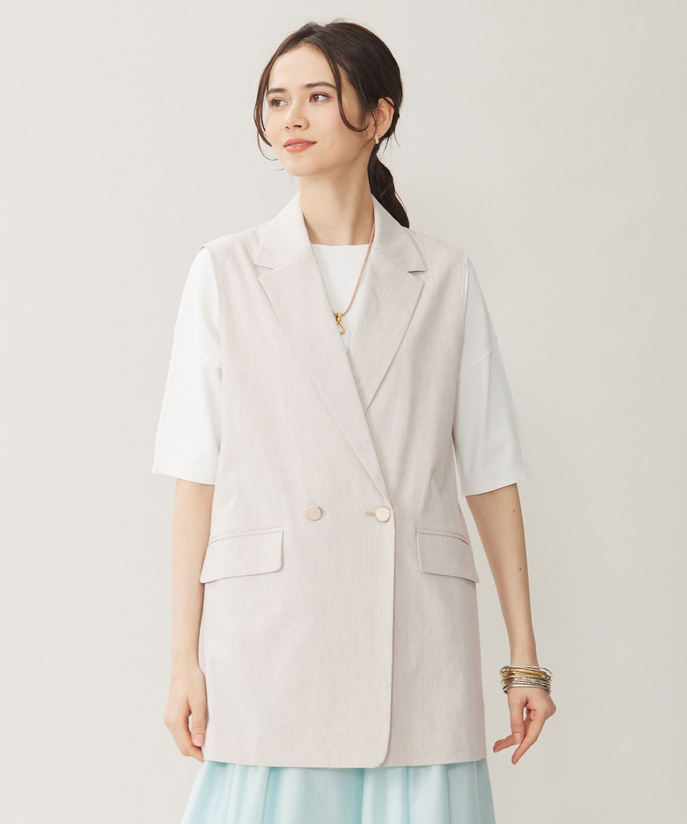【オンワード】 自由区>トップス 【セットアップ対応・洗える】リネンビスコースストレッチ ジレ フラックス 38 レディース 【オンワード】 自由区>トップス 【セットアップ対応・洗える】リネンビスコースストレッチ ジレ フラックス 38 レディース