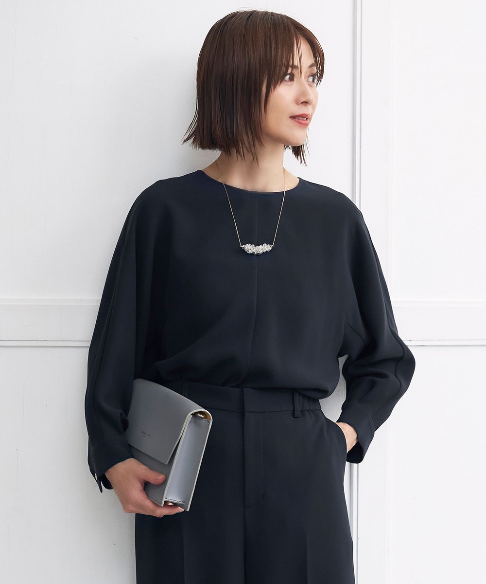 【オンワード】 自由区>トップス 【セットアップ対応】トリアセダブルクロス ブラウス ネイビー 38 レディース 【オンワード】 自由区>トップス 【セットアップ対応】トリアセダブルクロス ブラウス ネイビー 38 レディース